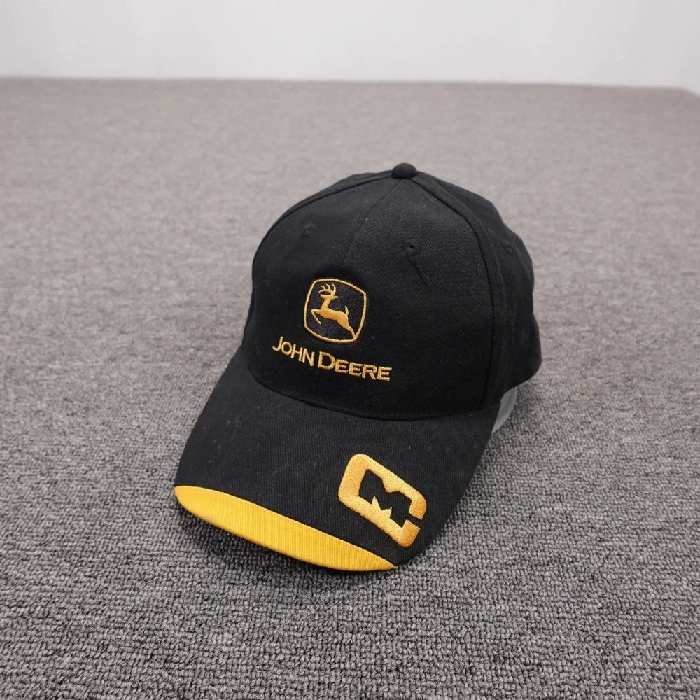 John Deere Hat Cap Strap Back Mens One Size Black Baseball